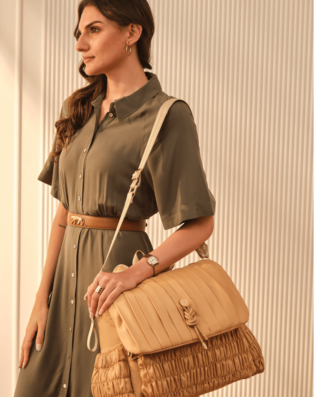 The Dune Diaper Bag - Caramel
