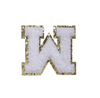 WHITE FUZZY ALPHABETS W
