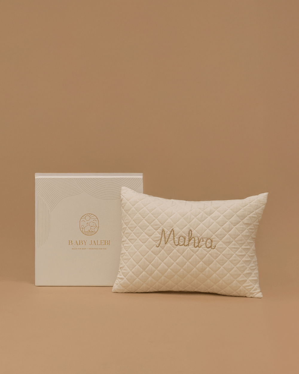 Baby Jalebi Baby Pillow Ecru The Signature Personalised Pillow