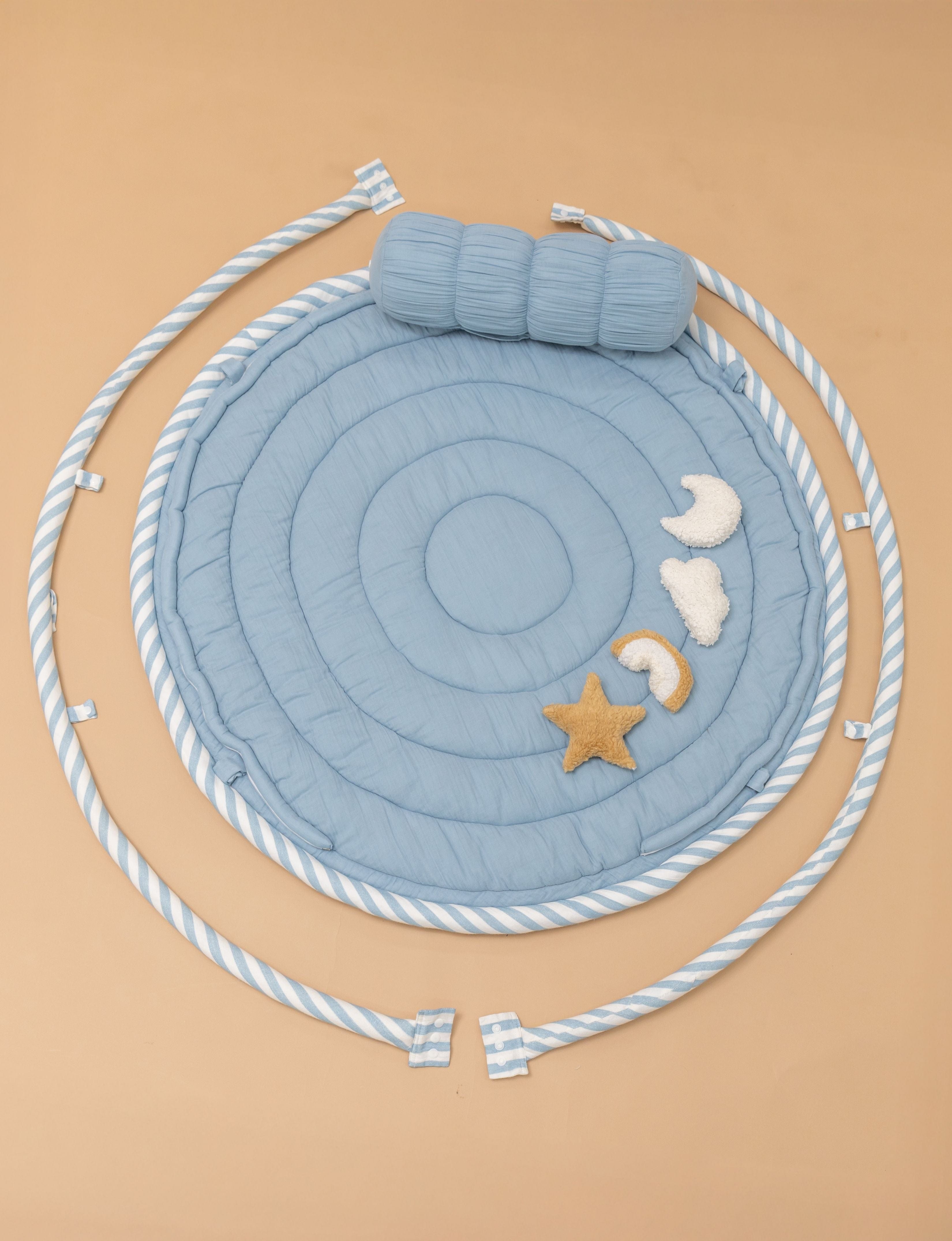 Baby Jalebi Island Play Mat  – BLUE