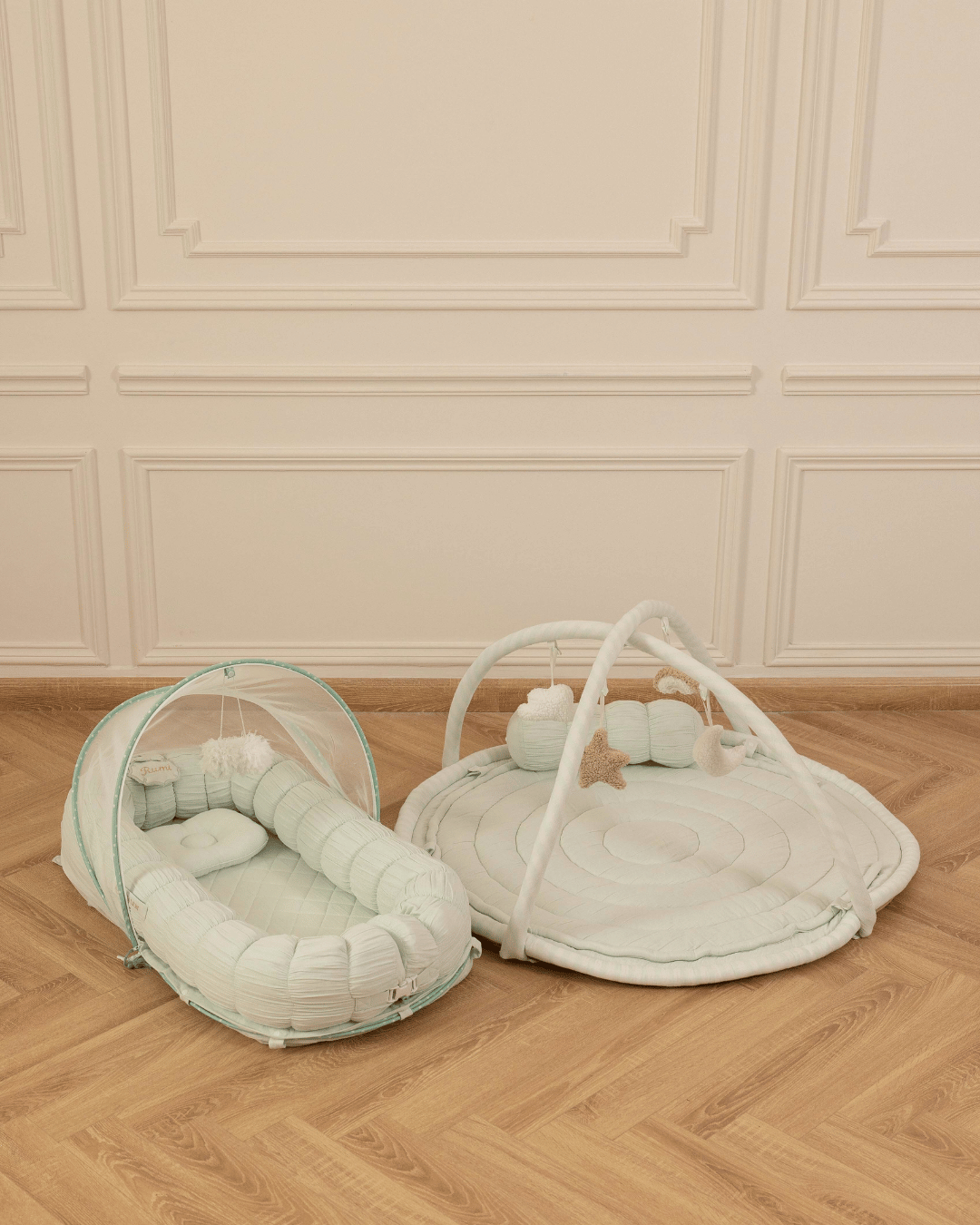 Baby Jalebi Island Play Mat & Cloud Set –Mint