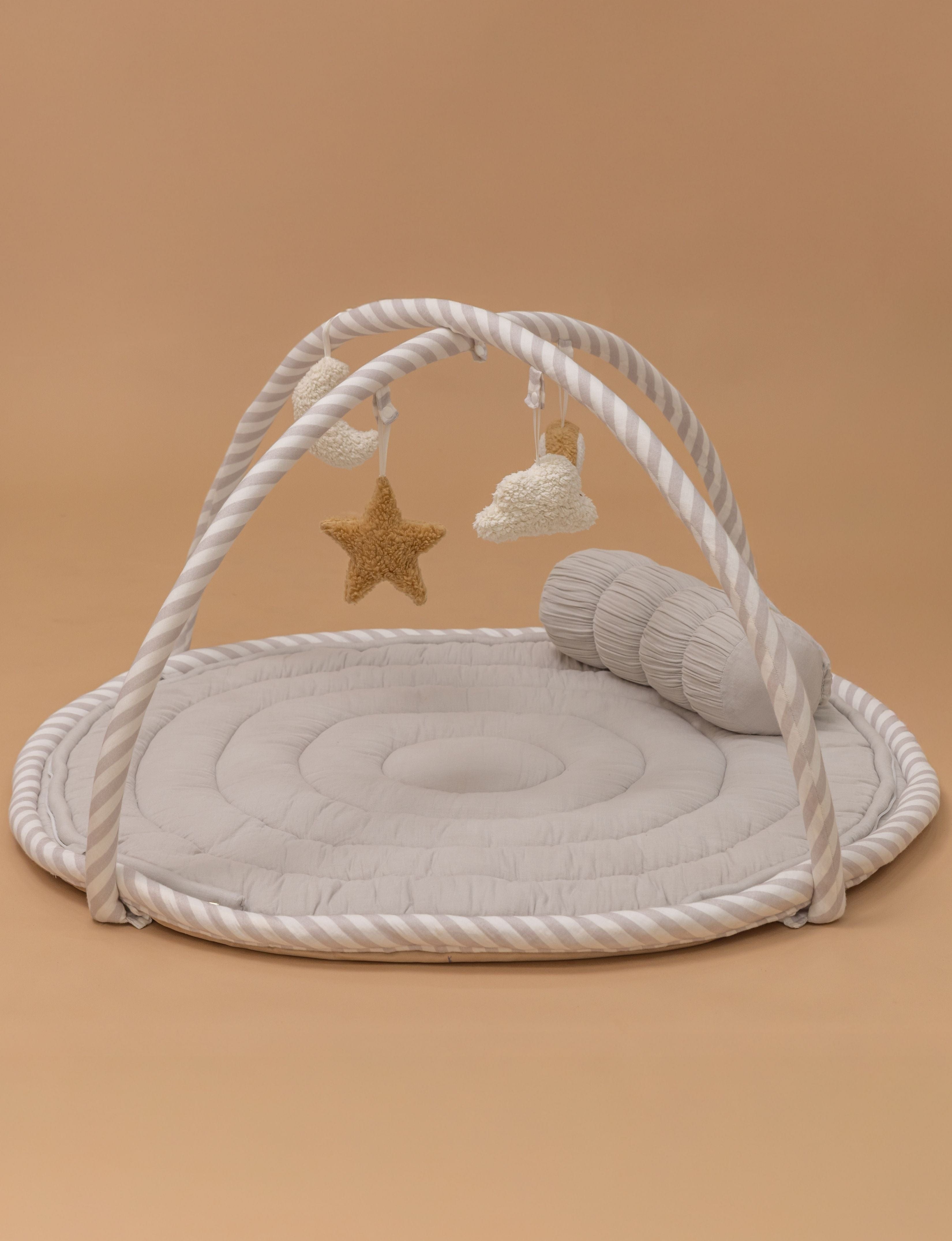 Baby Jalebi Island Play Mat with Bumper Set – GREY - The Complete Dream Team