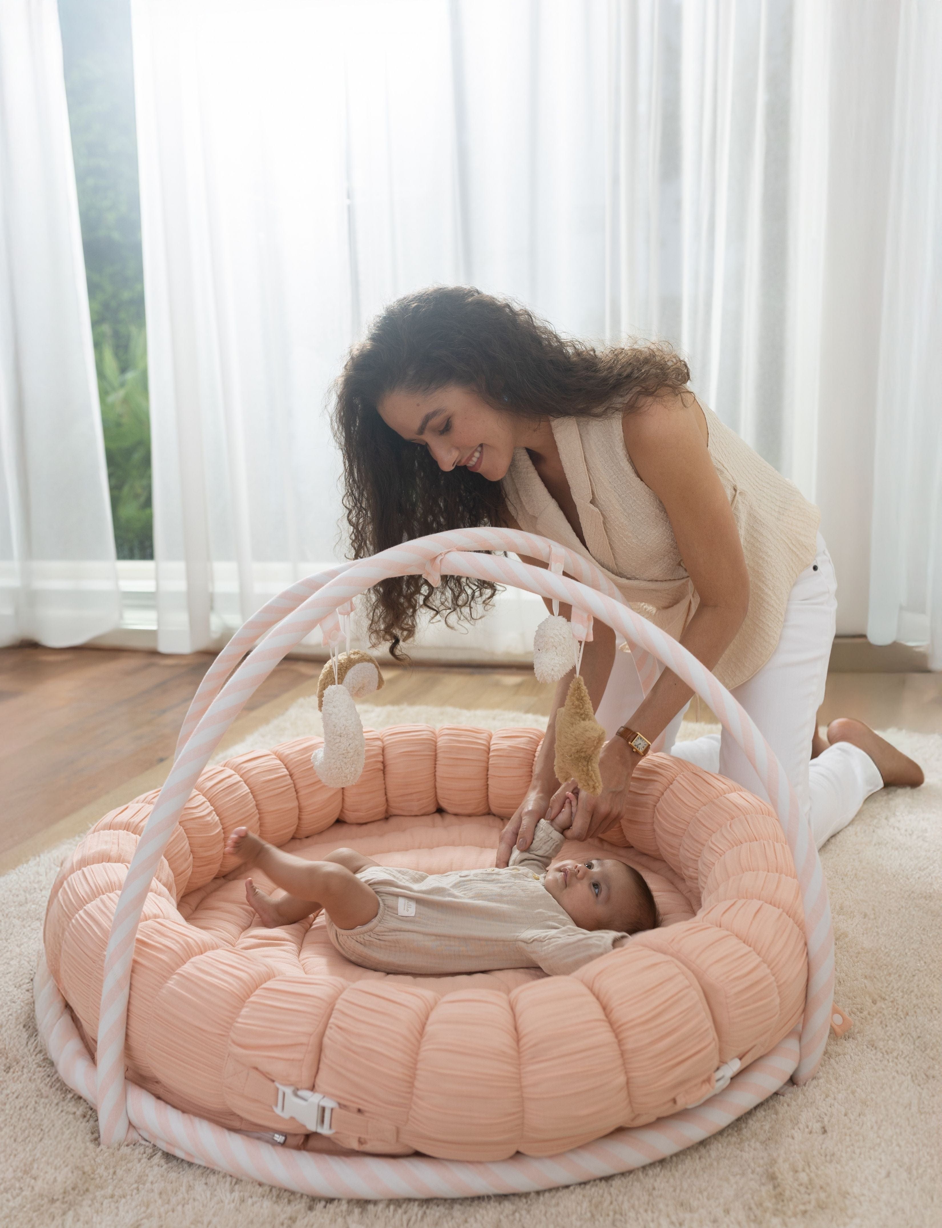 Baby Jalebi Island Play Mat with Bumper Set – PINK - The Complete Dream Team