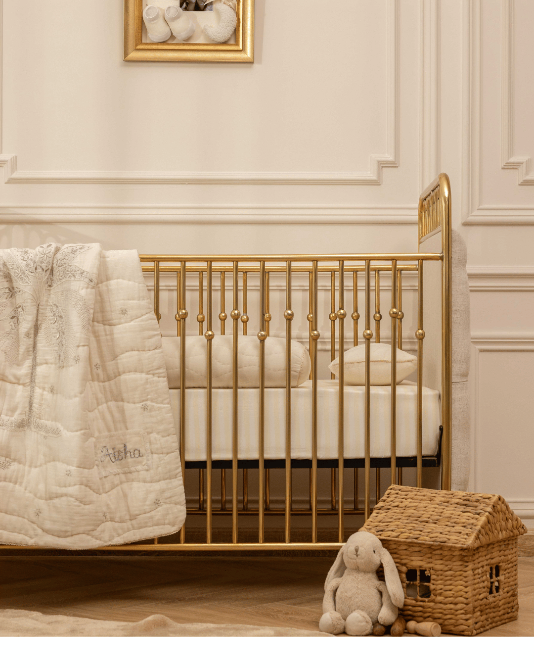 Baby Jalebi Saha Palm Complete Cot bedding Set with Bumper