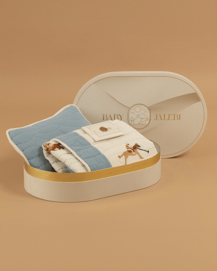 Baby Jalebi The Jaipur Polo Pillow & Blanket Set